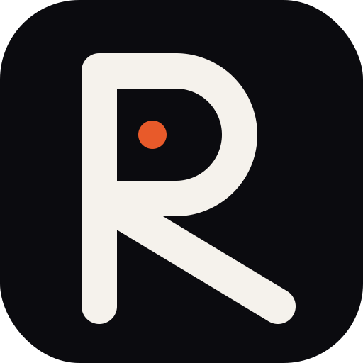 R monogram, dark