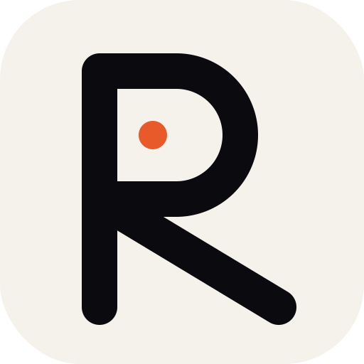 R monogram, light